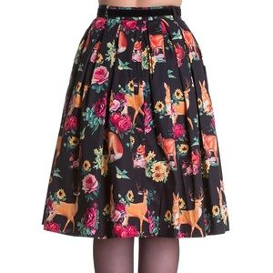 Hell Bunny Vixen Hermeline Woodland Forest Animal Skirt Pinup retro size medium